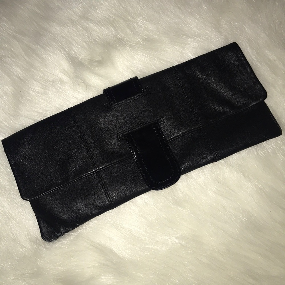 Bebe leather clutch one day sale